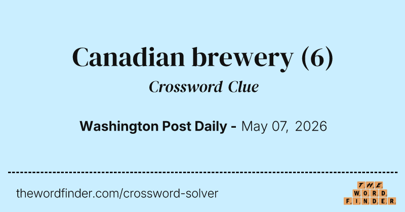 Canadian brewery crossword clue image