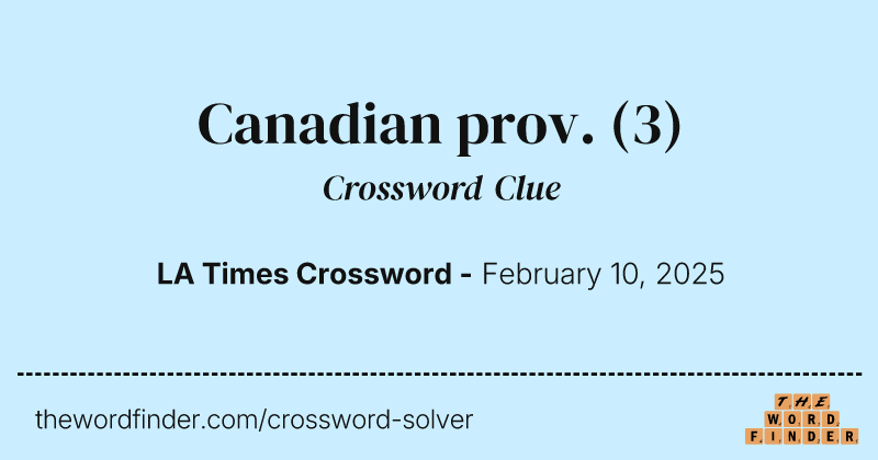 Canadian prov. crossword clue image