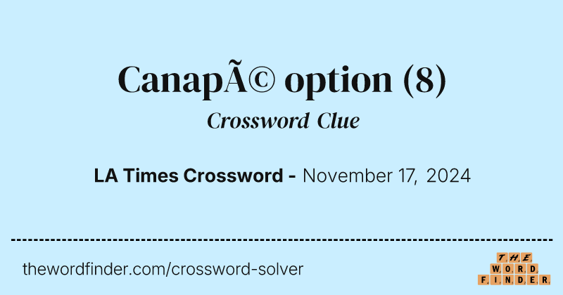 Canapé option crossword clue image