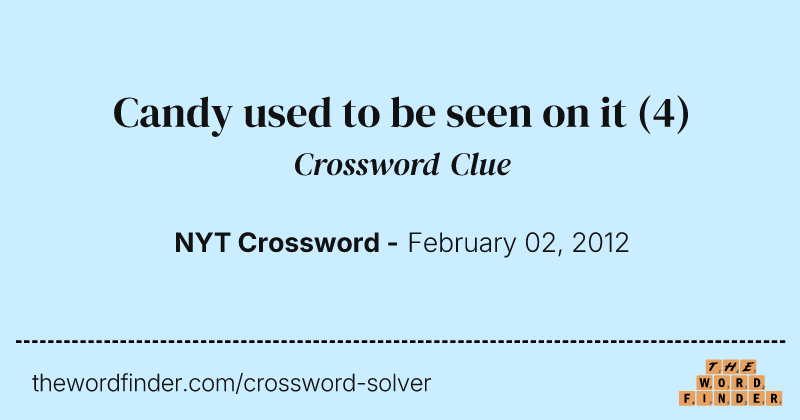 Candy used to be seen on it crossword clue image