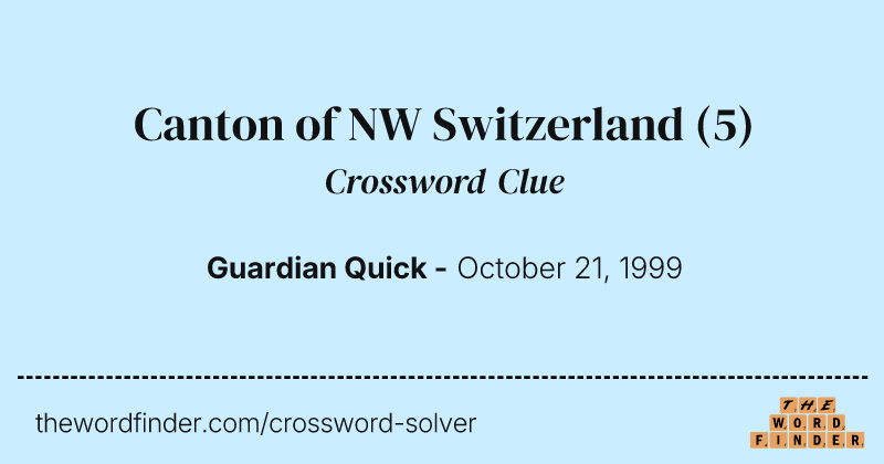 Canton of NW Switzerland crossword clue image