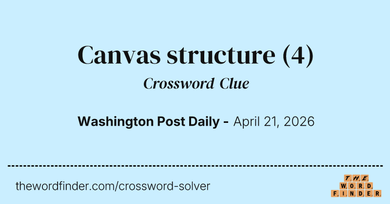 Canvas structure crossword clue image