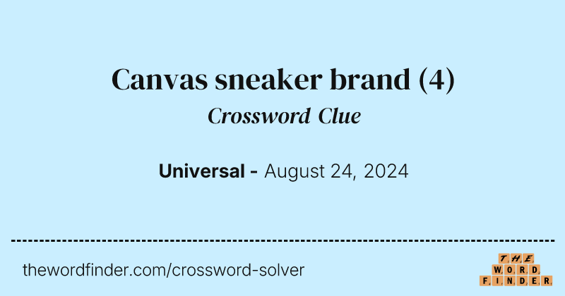 Canvas sneaker brand crossword clue image