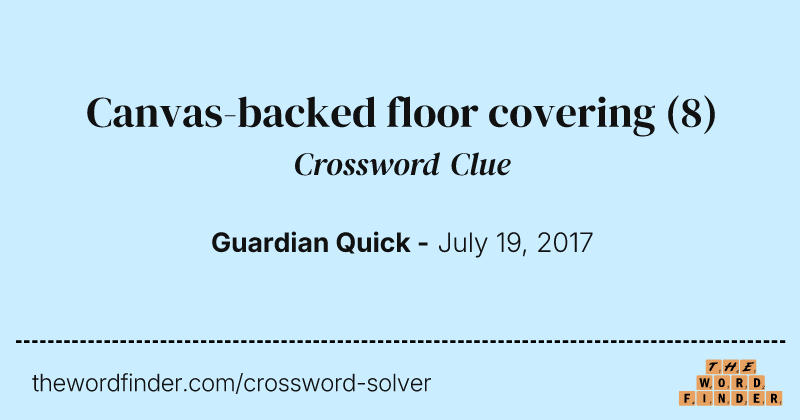 Canvas-backed floor covering crossword clue image