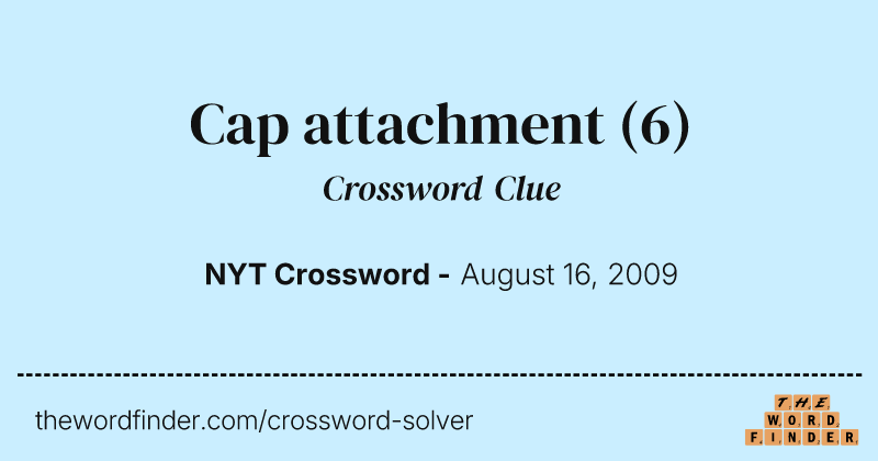 Cap attachment crossword clue image