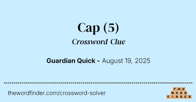 Cap crossword clue image