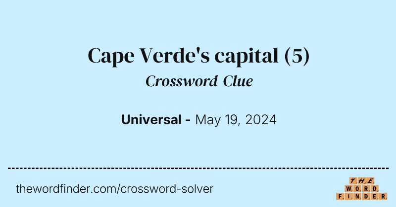 Cape Verde's capital crossword clue image