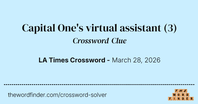 Capital One's virtual assistant crossword clue image