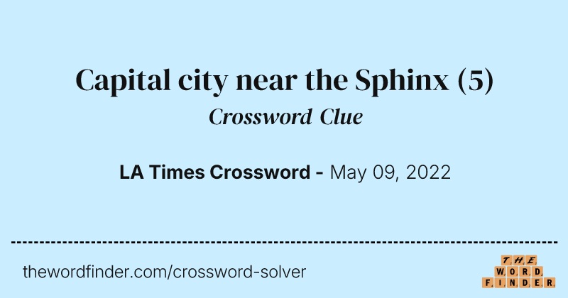 Capital city near the Sphinx crossword clue image