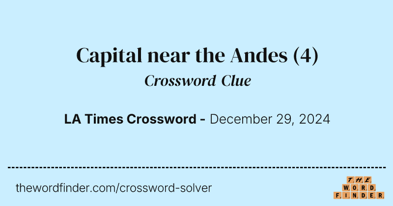 Capital near the Andes crossword clue image