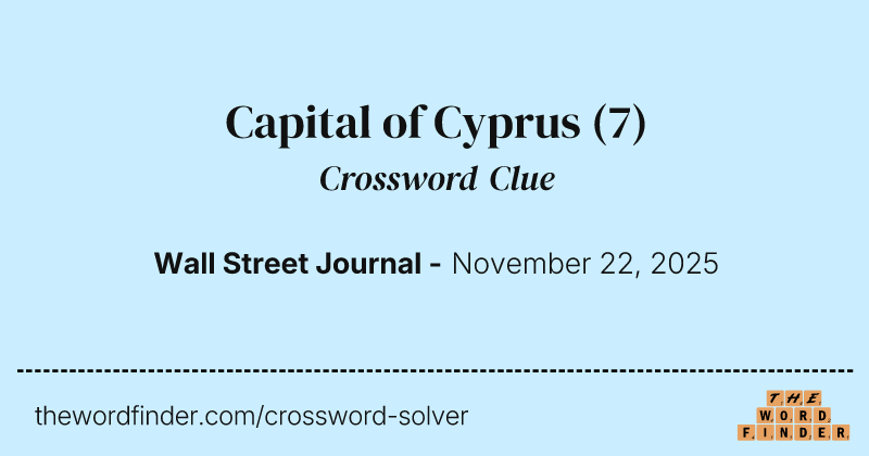 Capital of Cyprus crossword clue image