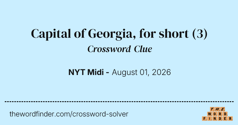 Capital of Georgia, for short crossword clue image