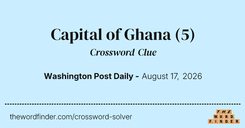 Capital of Ghana crossword clue image