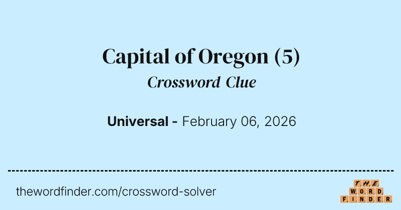 Capital of Oregon crossword clue image