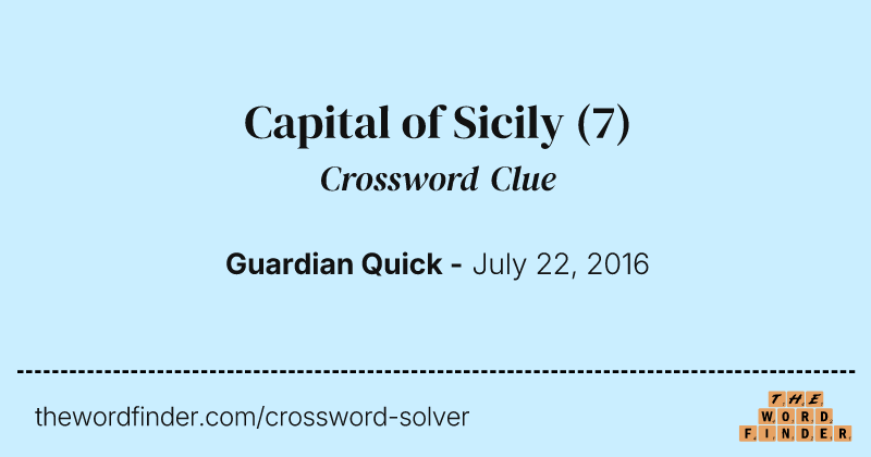 Capital of Sicily crossword clue image