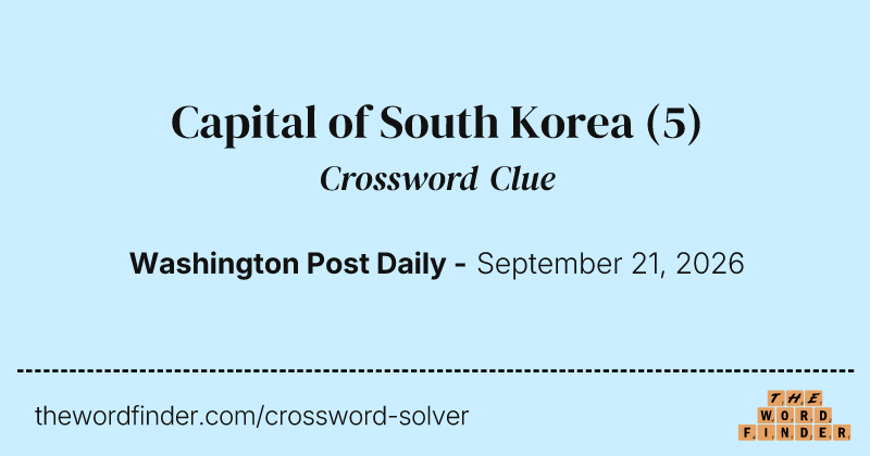 Capital of South Korea crossword clue image