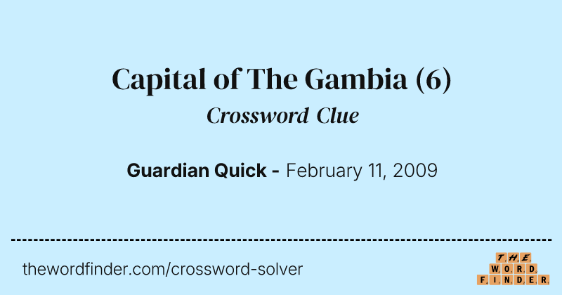 Capital of The Gambia crossword clue image