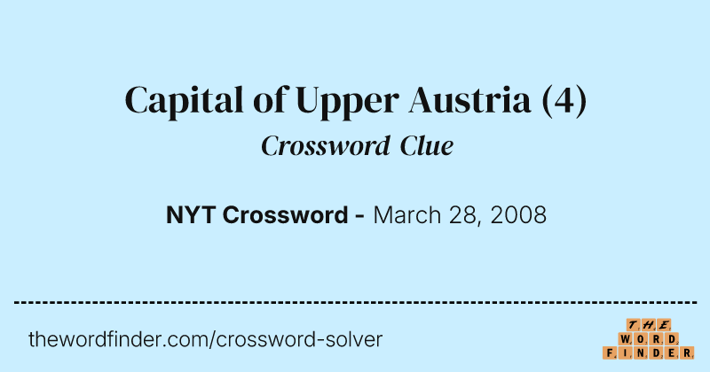 Capital of Upper Austria crossword clue image