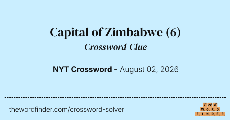 Capital of Zimbabwe crossword clue image