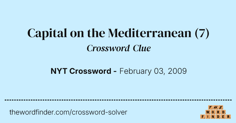 Capital on the Mediterranean crossword clue image