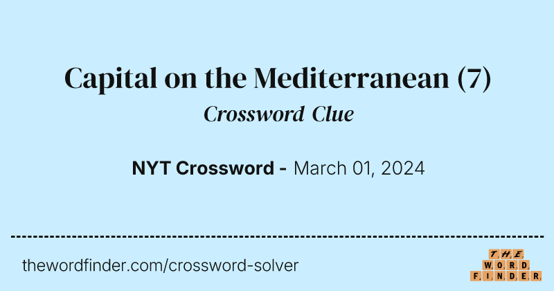 Capital on the Mediterranean crossword clue image