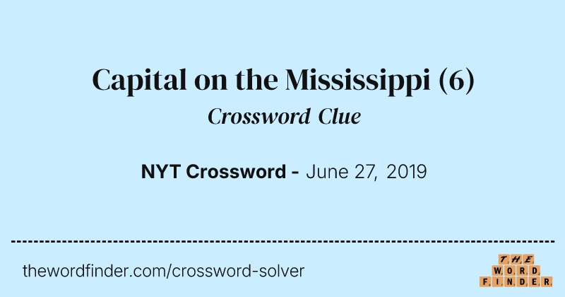 Capital on the Mississippi crossword clue image