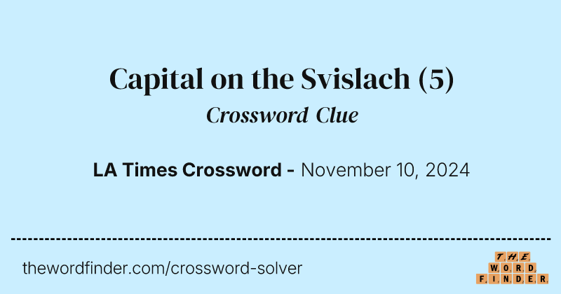Capital on the Svislach crossword clue image