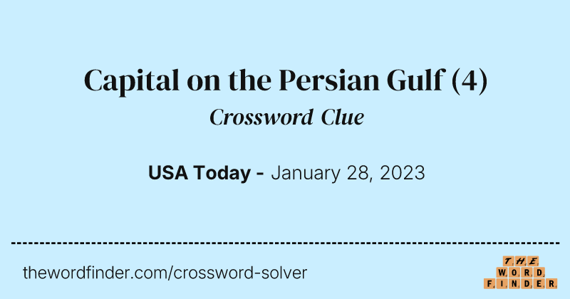 Capital on the Persian Gulf crossword clue image