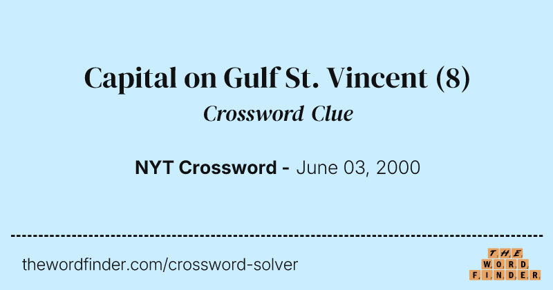 Capital on Gulf St. Vincent crossword clue image