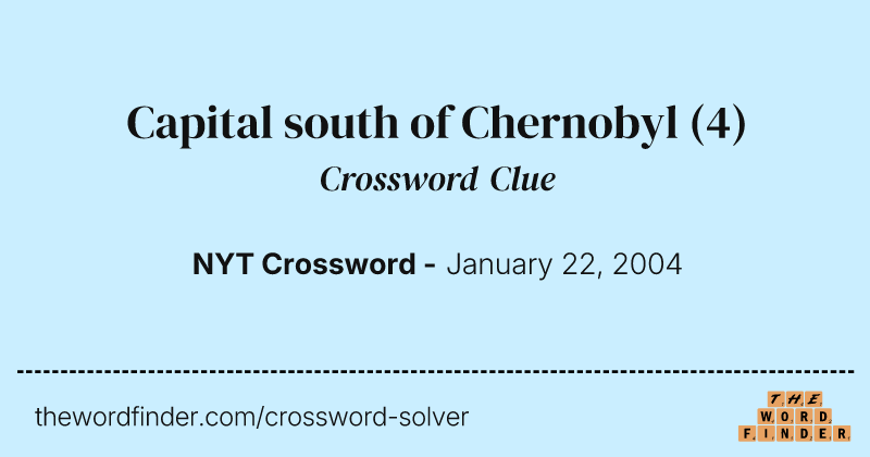 Capital south of Chernobyl crossword clue image