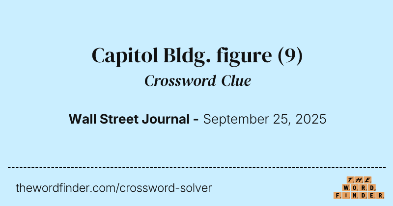Capitol Bldg. figure crossword clue image