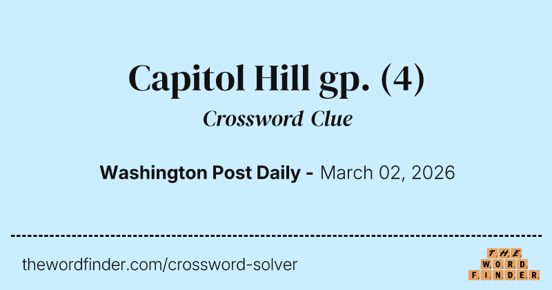 Capitol Hill gp. crossword clue image