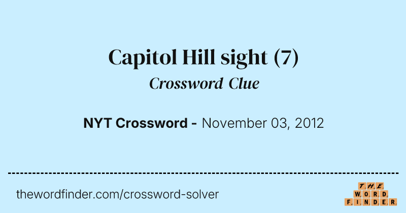 Capitol Hill sight crossword clue image