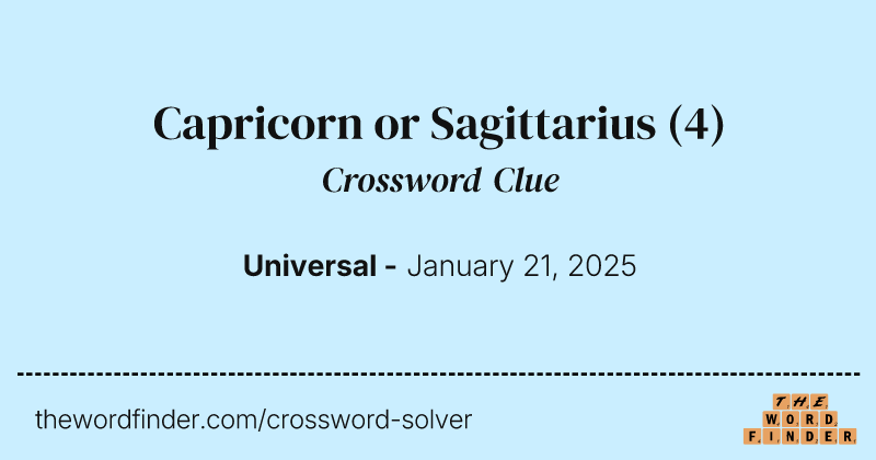 Capricorn or Sagittarius crossword clue image
