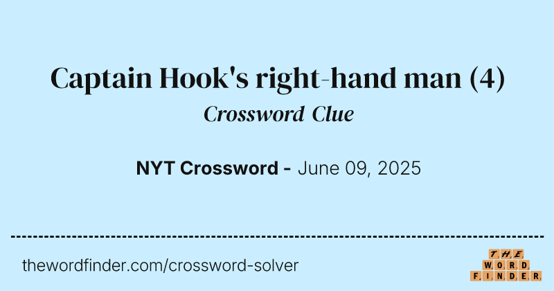Captain Hook's right-hand man crossword clue image