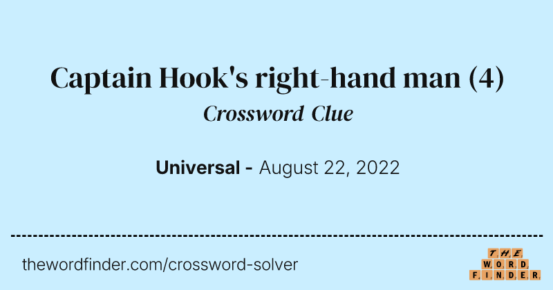 Captain Hook's right-hand man crossword clue image