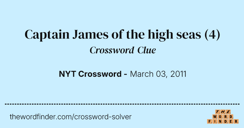 Captain James of the high seas crossword clue image