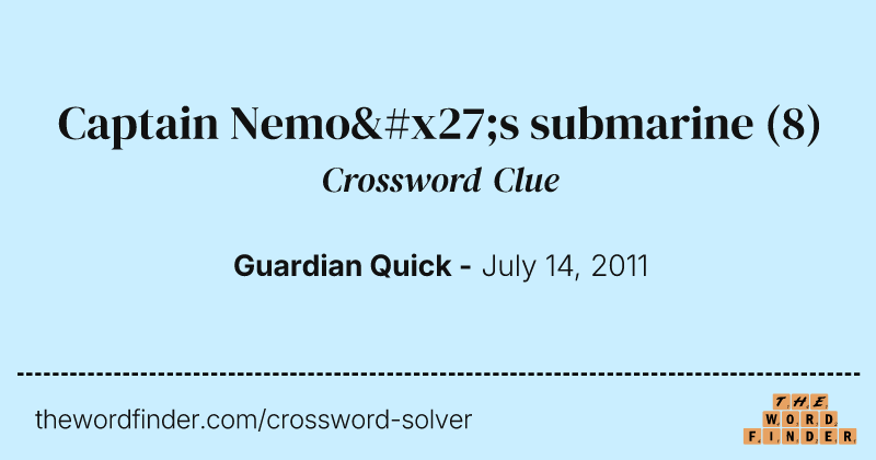 Captain Nemo's submarine crossword clue image