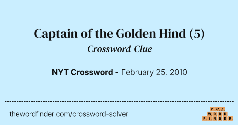 Captain of the Golden Hind crossword clue image