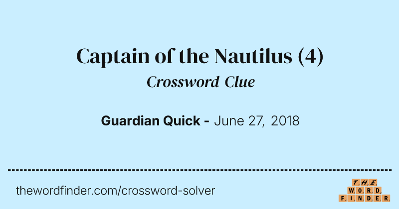 Captain of the Nautilus crossword clue image