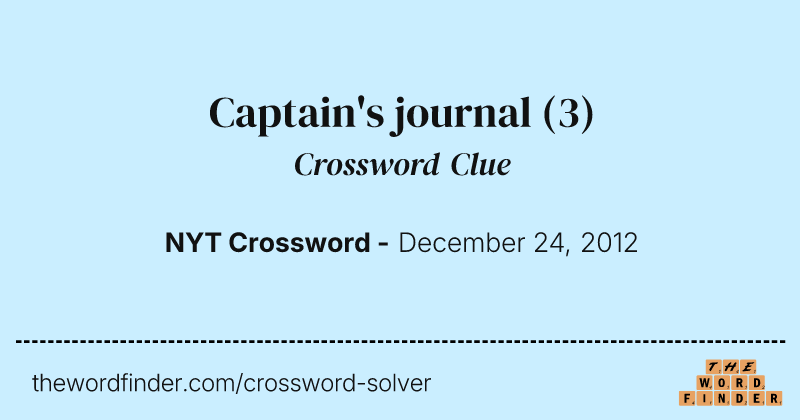 Captain's journal crossword clue image