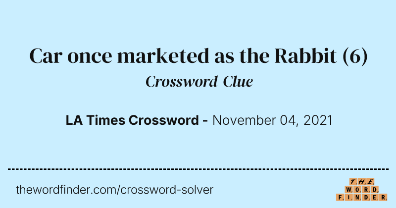 Car once marketed as the Rabbit crossword clue image