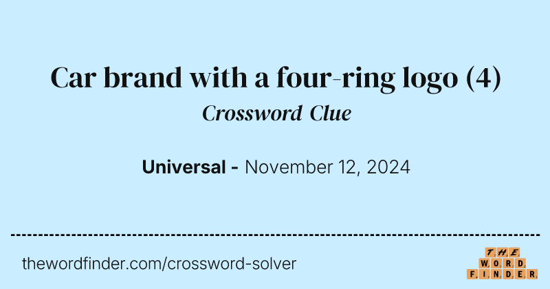 Car brand with a four-ring logo crossword clue image