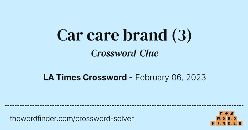 Car care brand crossword clue image