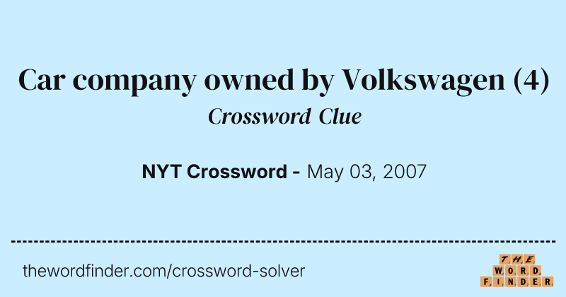 Car company owned by Volkswagen crossword clue image