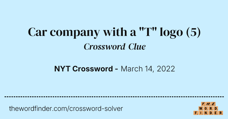 Car company with a "T" logo crossword clue image