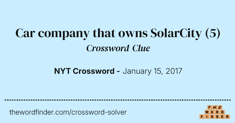 Car company that owns SolarCity crossword clue image