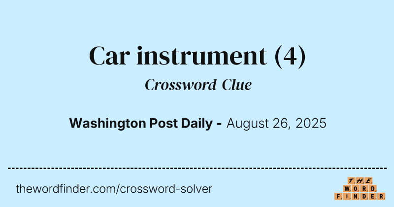 Car instrument crossword clue image