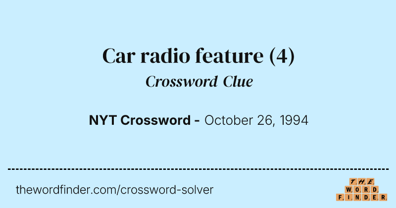 Car radio feature crossword clue image