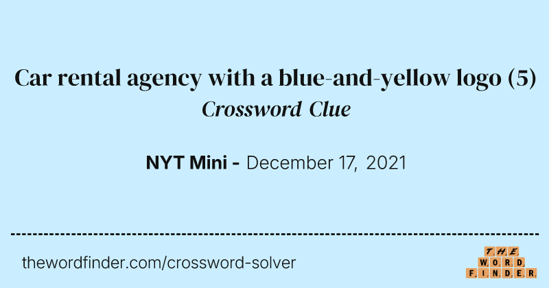 Car rental agency with a blue-and-yellow logo crossword clue image